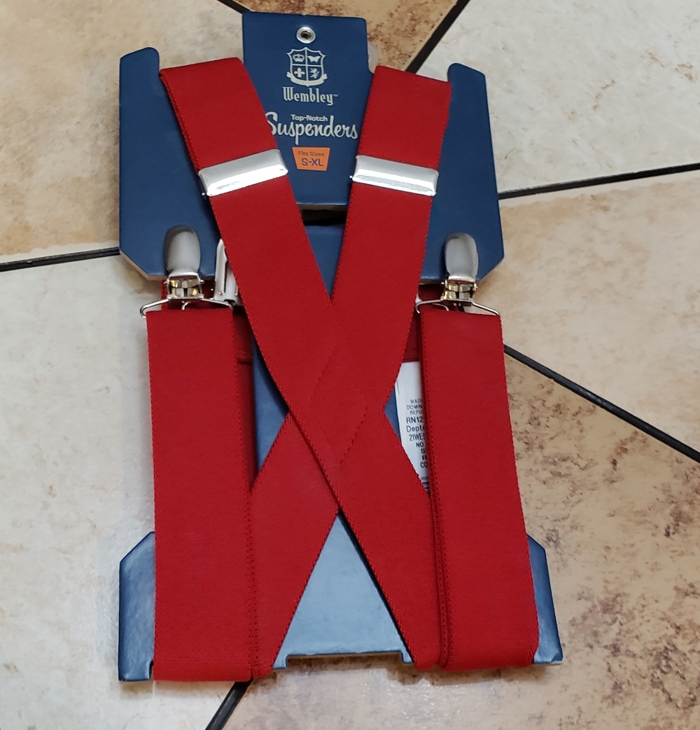 Wembley Suspenders S-XL Red